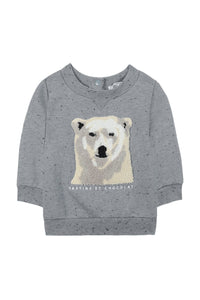 Sweatshirt Baby conquete arctique - Bleu Chiné Moucheté