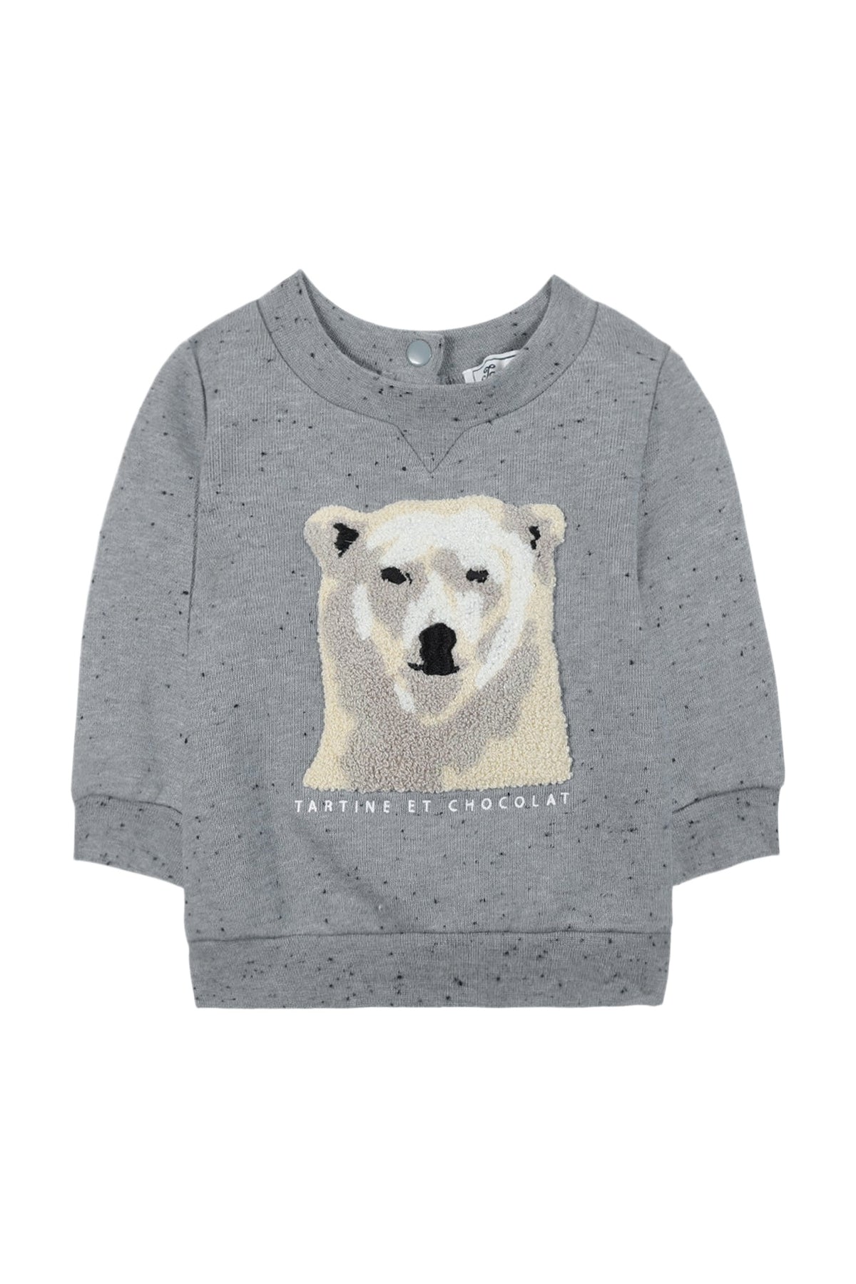 Sweatshirt Baby conquete arctique - Bleu Chiné Moucheté