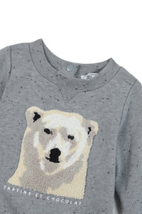 Sweatshirt Baby conquete arctique - Bleu Chiné Moucheté