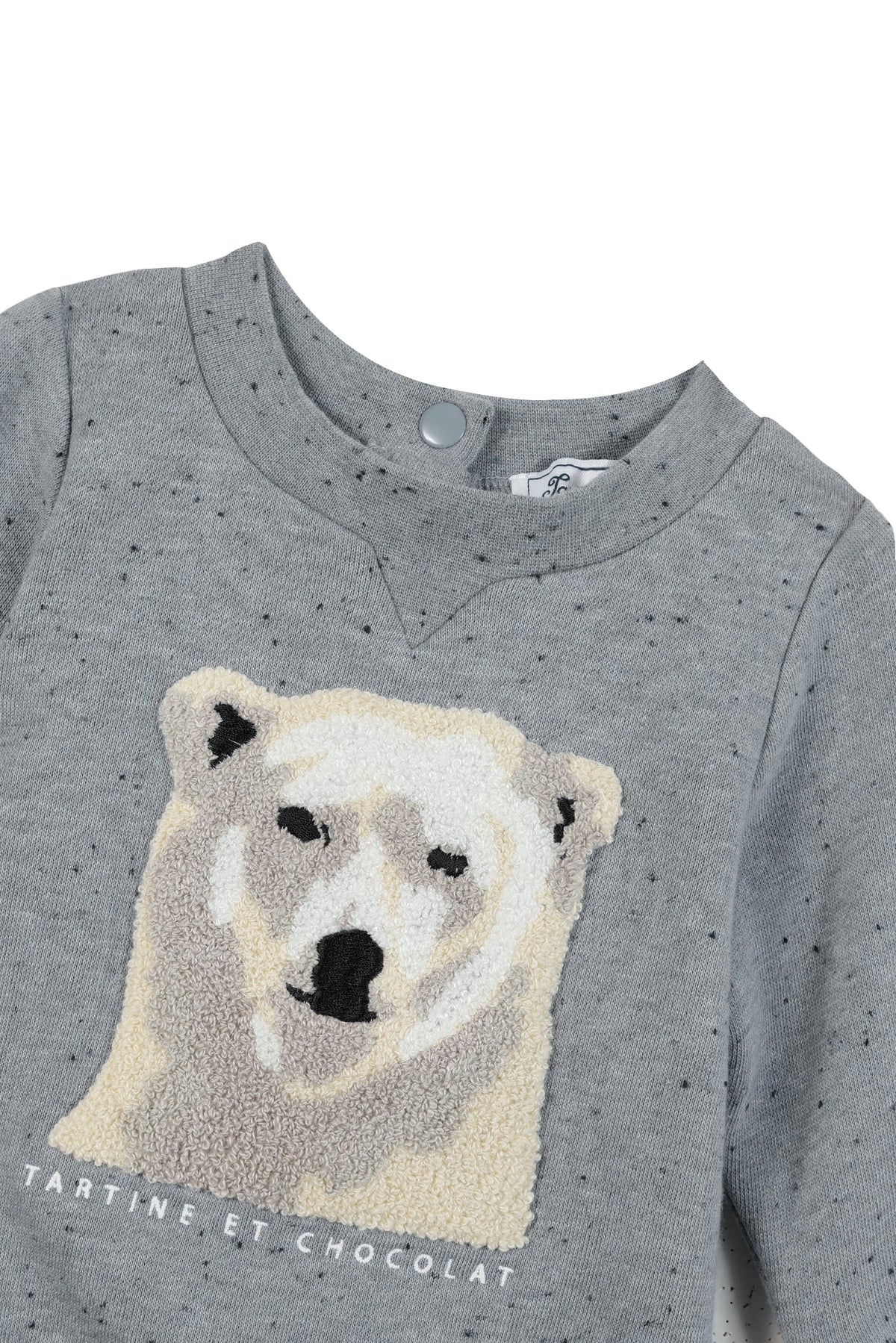 Sweatshirt Baby conquete arctique - Bleu Chiné Moucheté