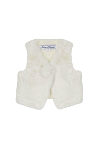 Gilet effet fourrure Baby promenade romantique - Nacre