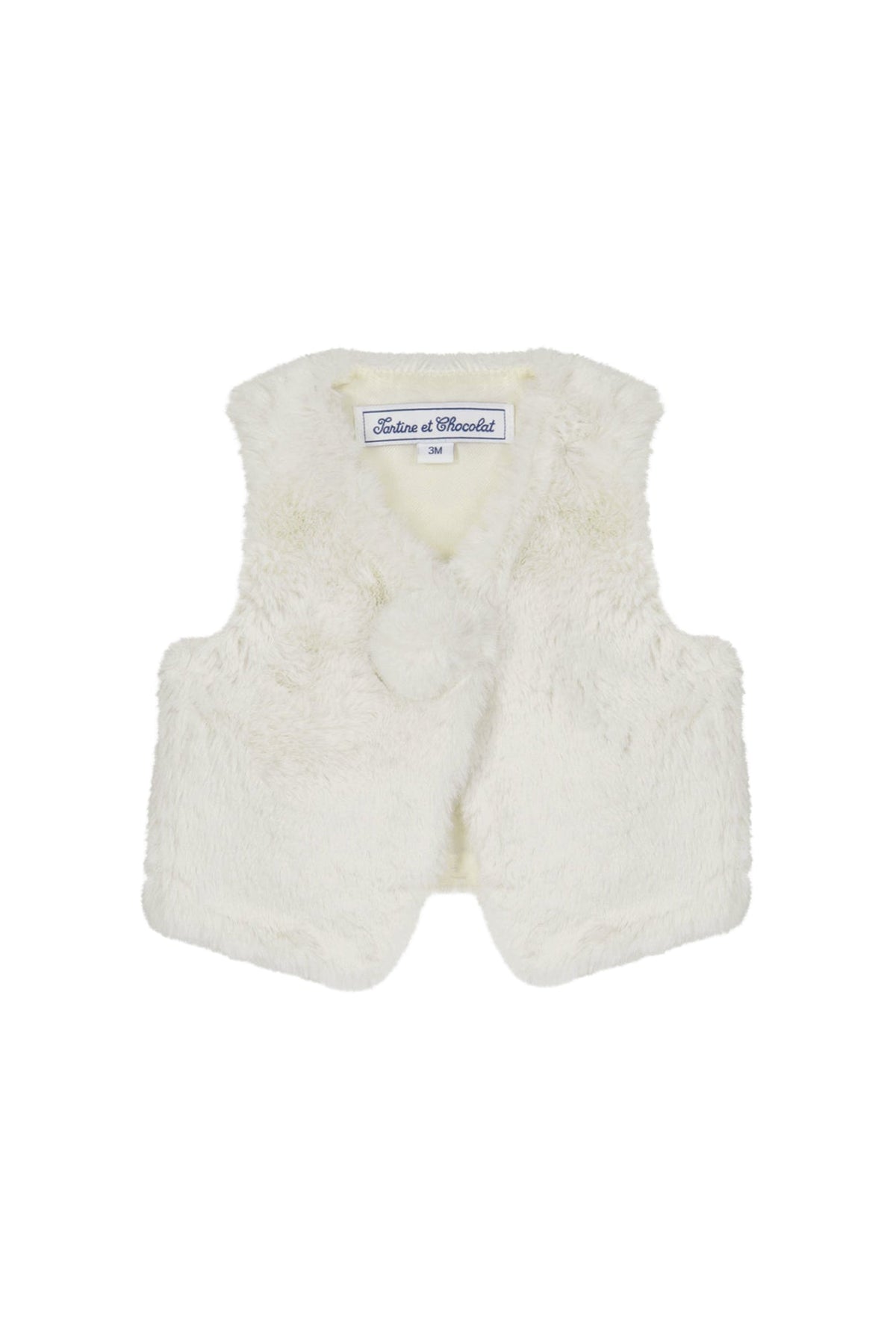 Gilet effet fourrure Baby promenade romantique - Nacre