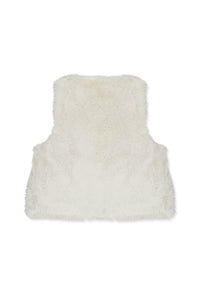 Gilet effet fourrure Baby promenade romantique - Nacre
