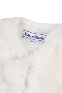 Gilet effet fourrure Baby promenade romantique - Nacre