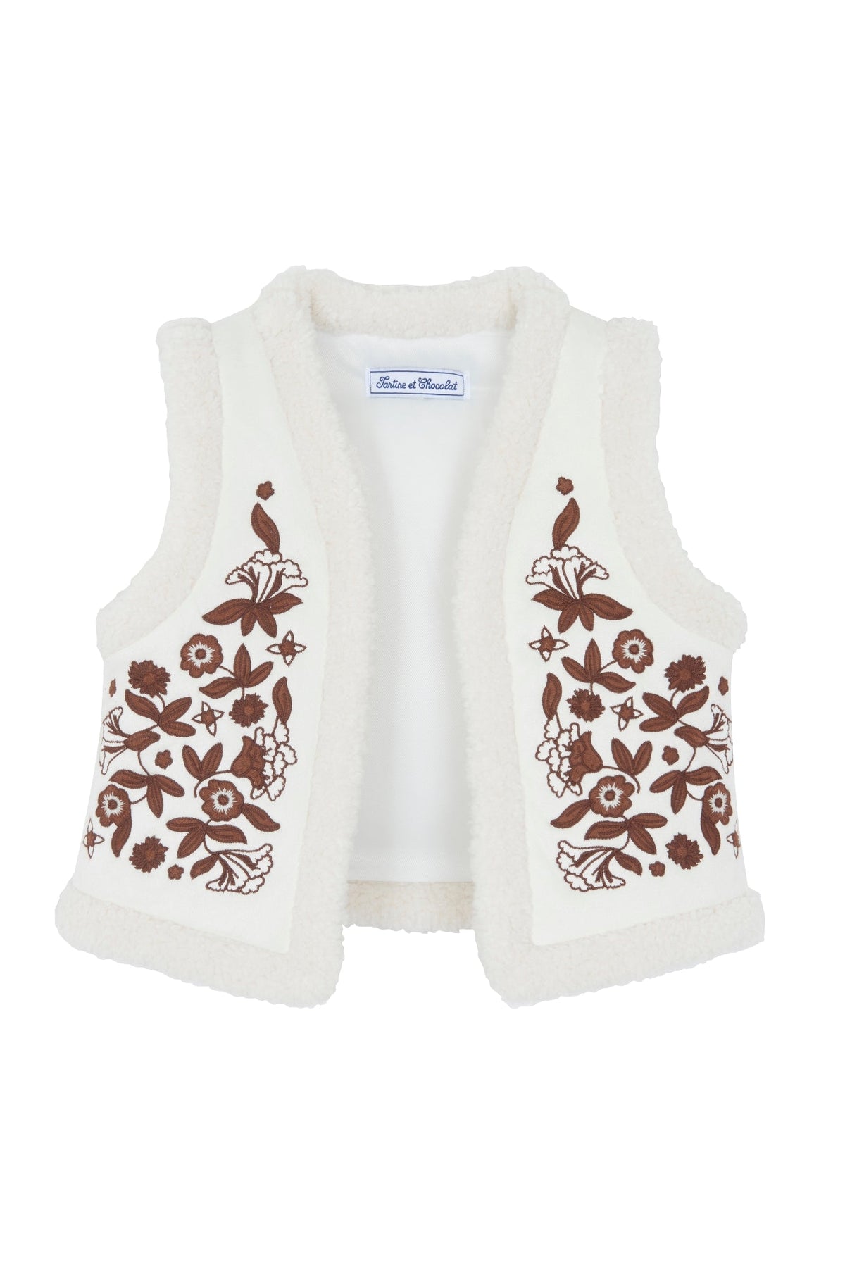 Veste sans manches effet fourrure Balade automnale - Nacre