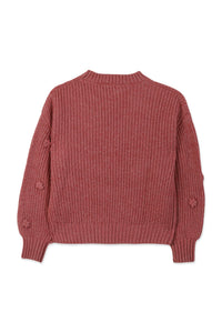 Pull École buissonnière en laine - Framboise Chiné