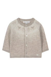 Gilet Premier trousseau en laine - Sable Chiné