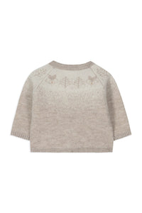 Gilet Premier trousseau en laine - Sable Chiné