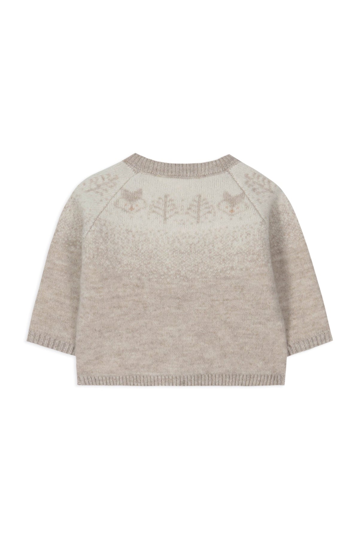 Gilet Premier trousseau en laine - Sable Chiné