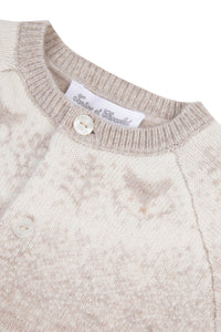 Gilet Premier trousseau en laine - Sable Chiné