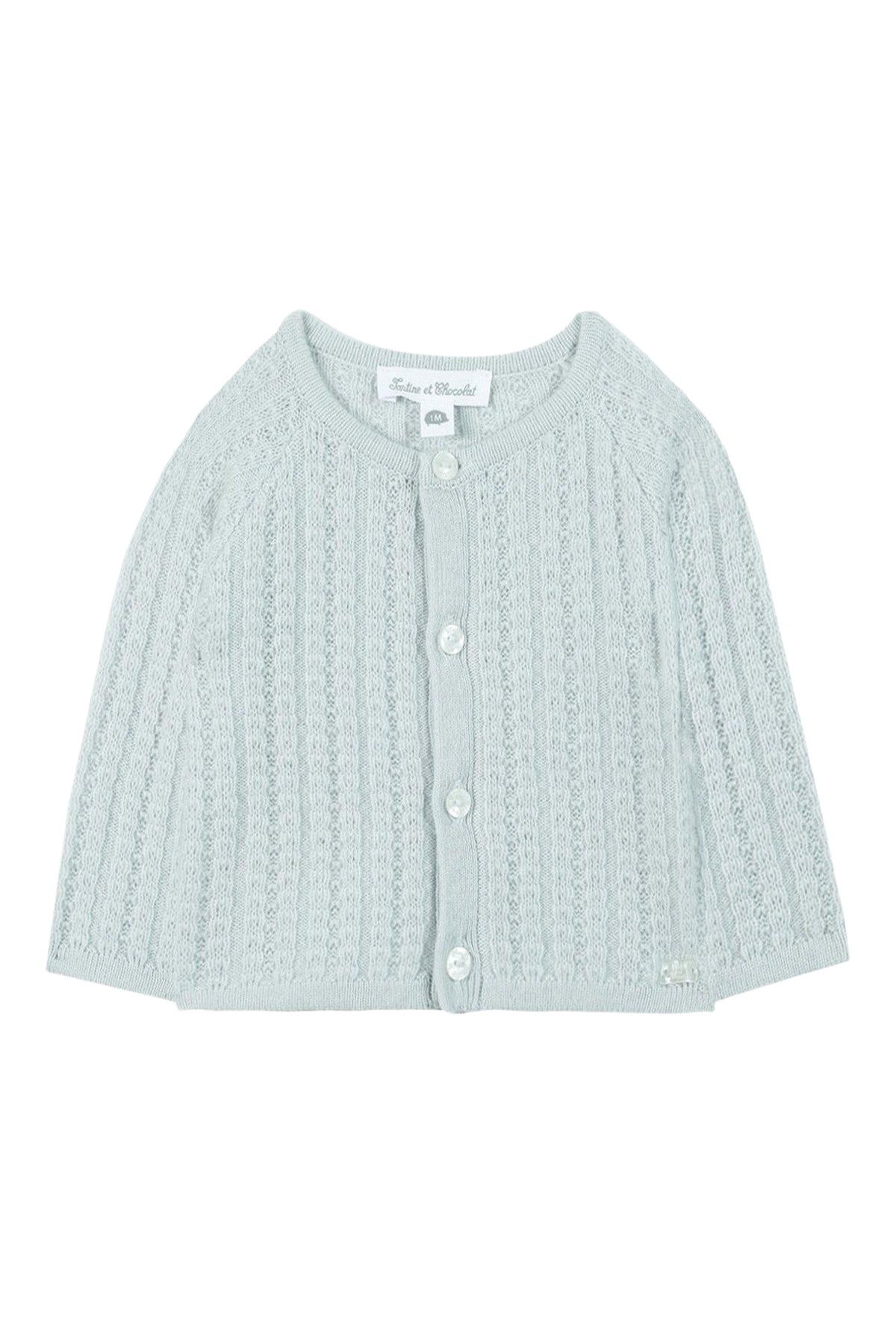 Cardigan Premier trousseau en laine - Bleu Ciel