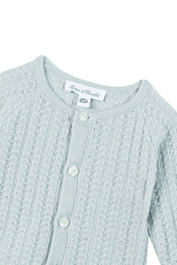 Cardigan Premier trousseau en laine - Bleu Ciel