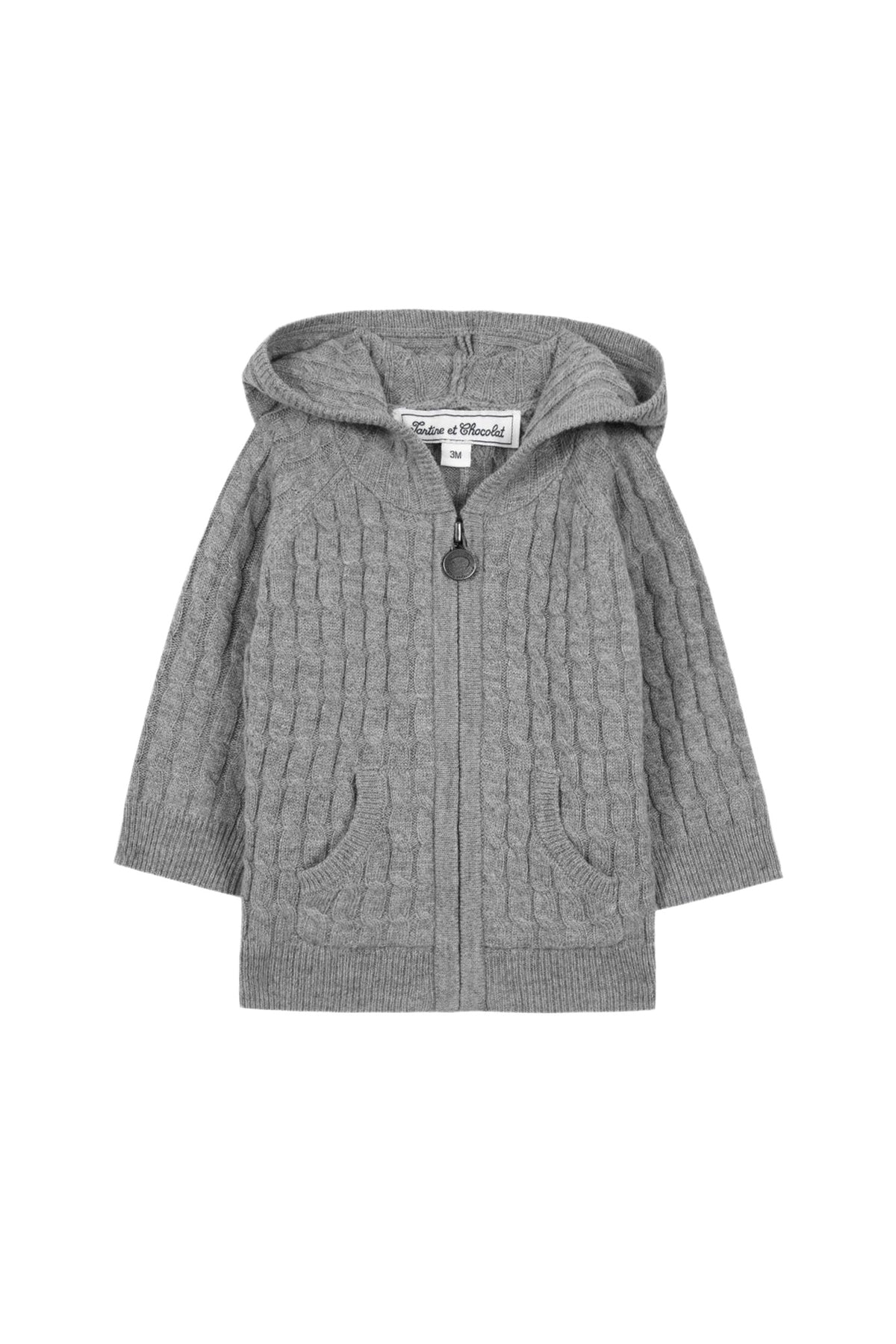 Gilet Baby apprenti artiste en laine - Gris Chiné Moyen