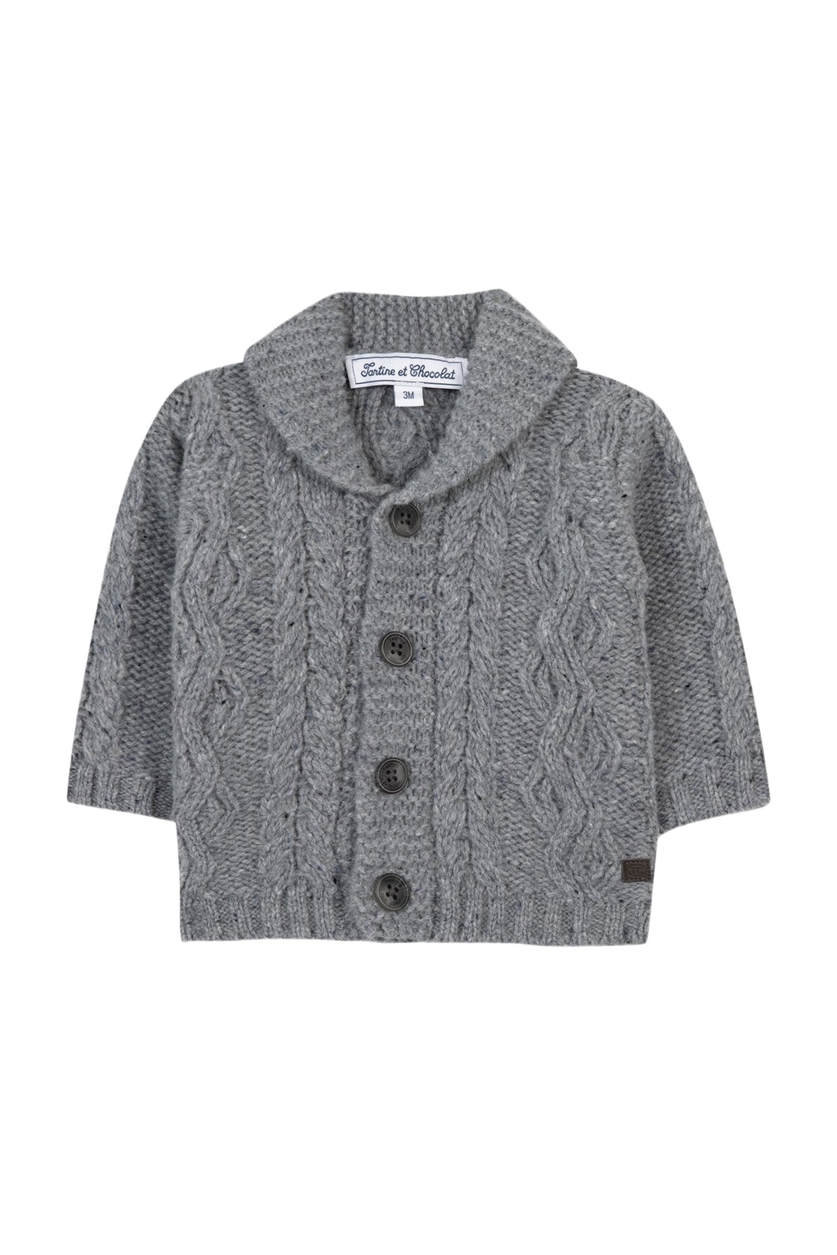 Gilet Baby conquete arctique en laine - Bleu Grisé