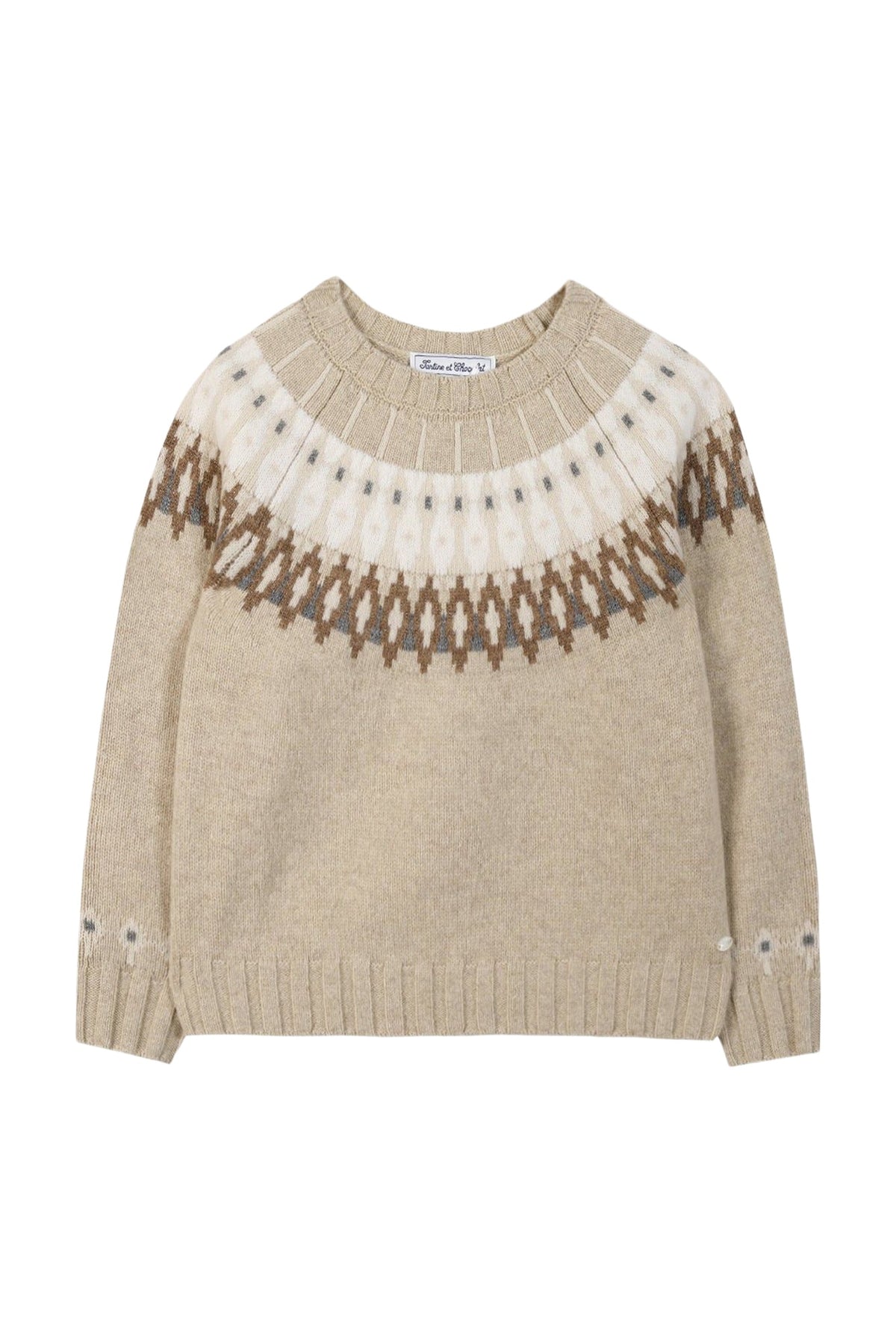 Pull Balade automnale en laine - Greige Chiné