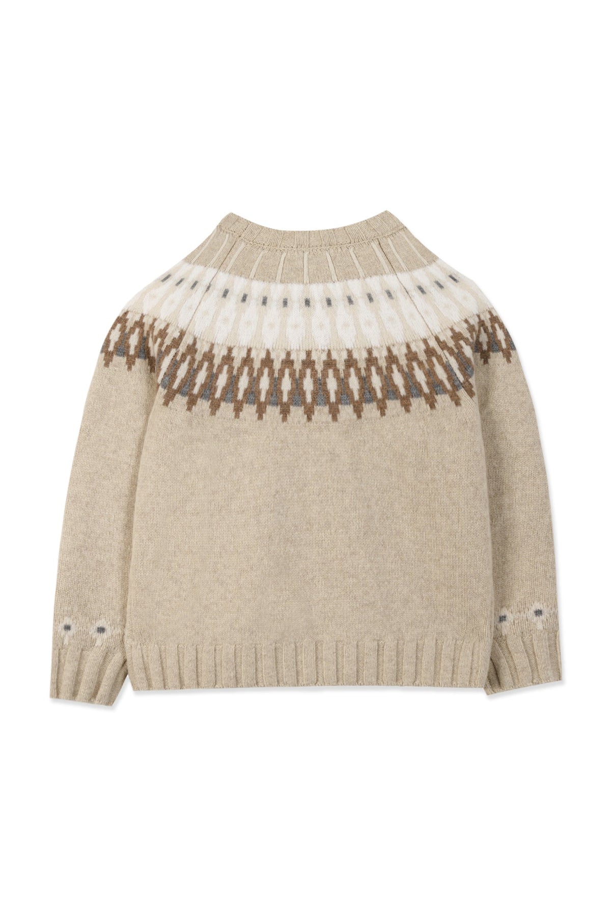 Pull Balade automnale en laine - Greige Chiné
