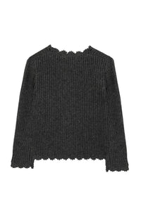Cardigan Esprit romantique en laine - Anthracite
