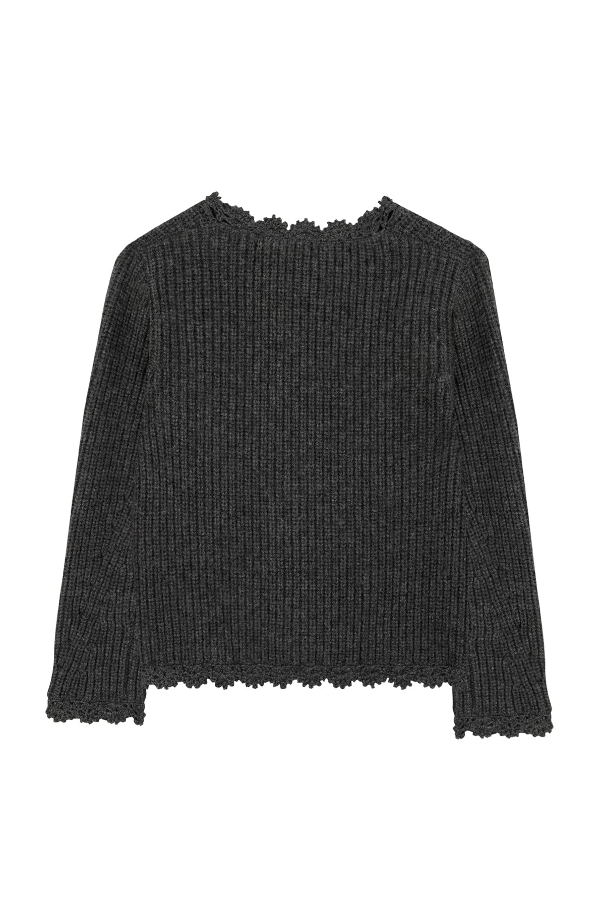 Cardigan Esprit romantique en laine - Anthracite