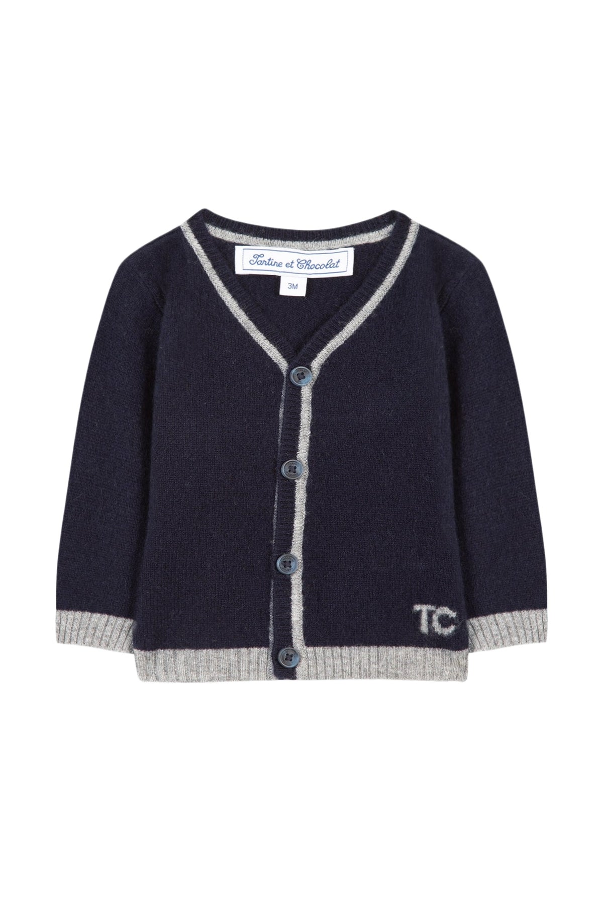 Gilet Baby cérémonie en cachemire - Marine