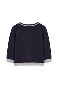 Gilet Baby cérémonie en cachemire - Marine