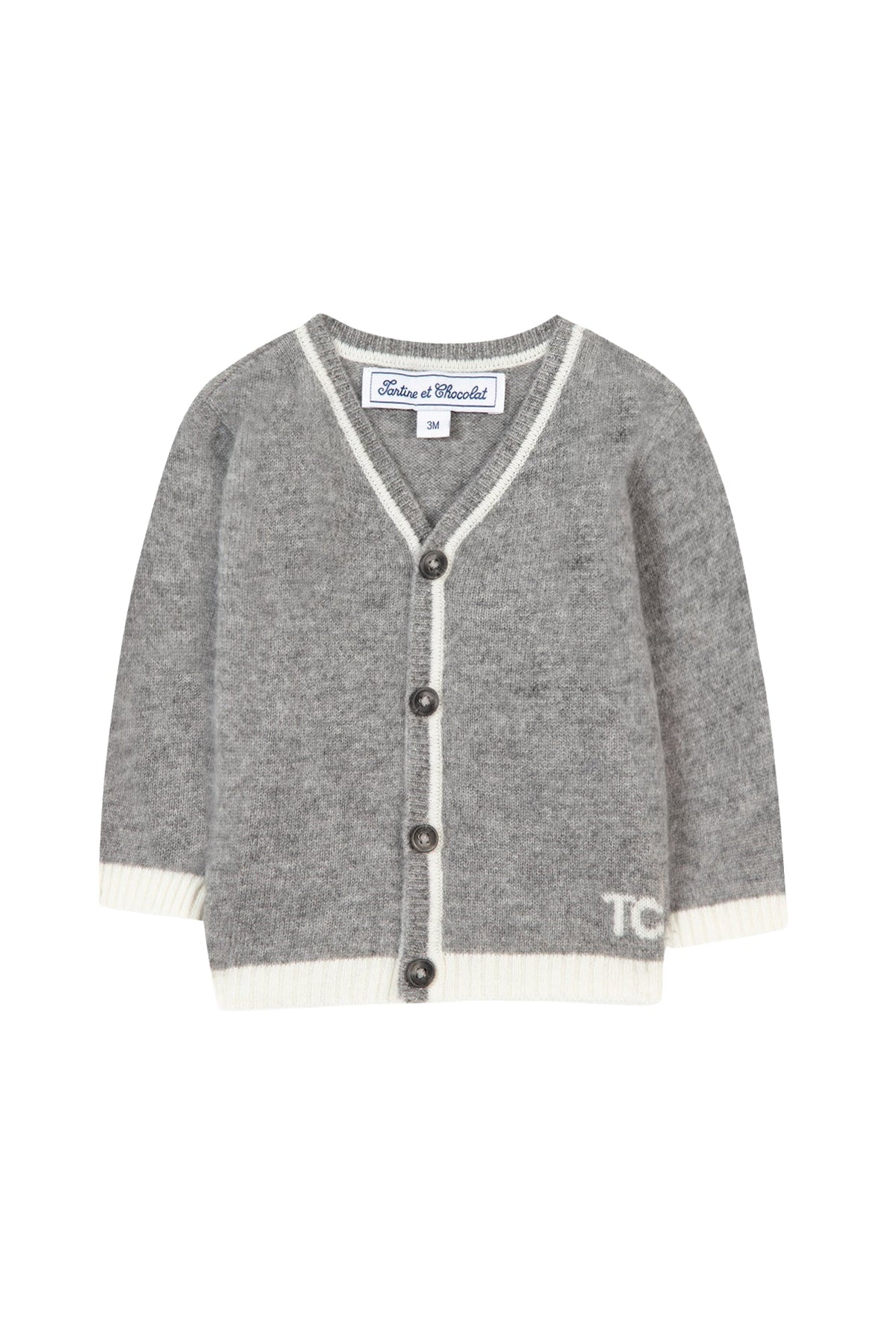 Gilet Baby cérémonie en cachemire - Gris Chiné