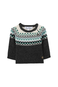 Pull Baby apprenti artiste en laine - Gris Anthracite Chiné