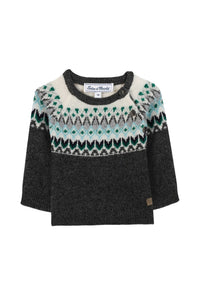 Pull apprenti artiste en laine - Gris foncé