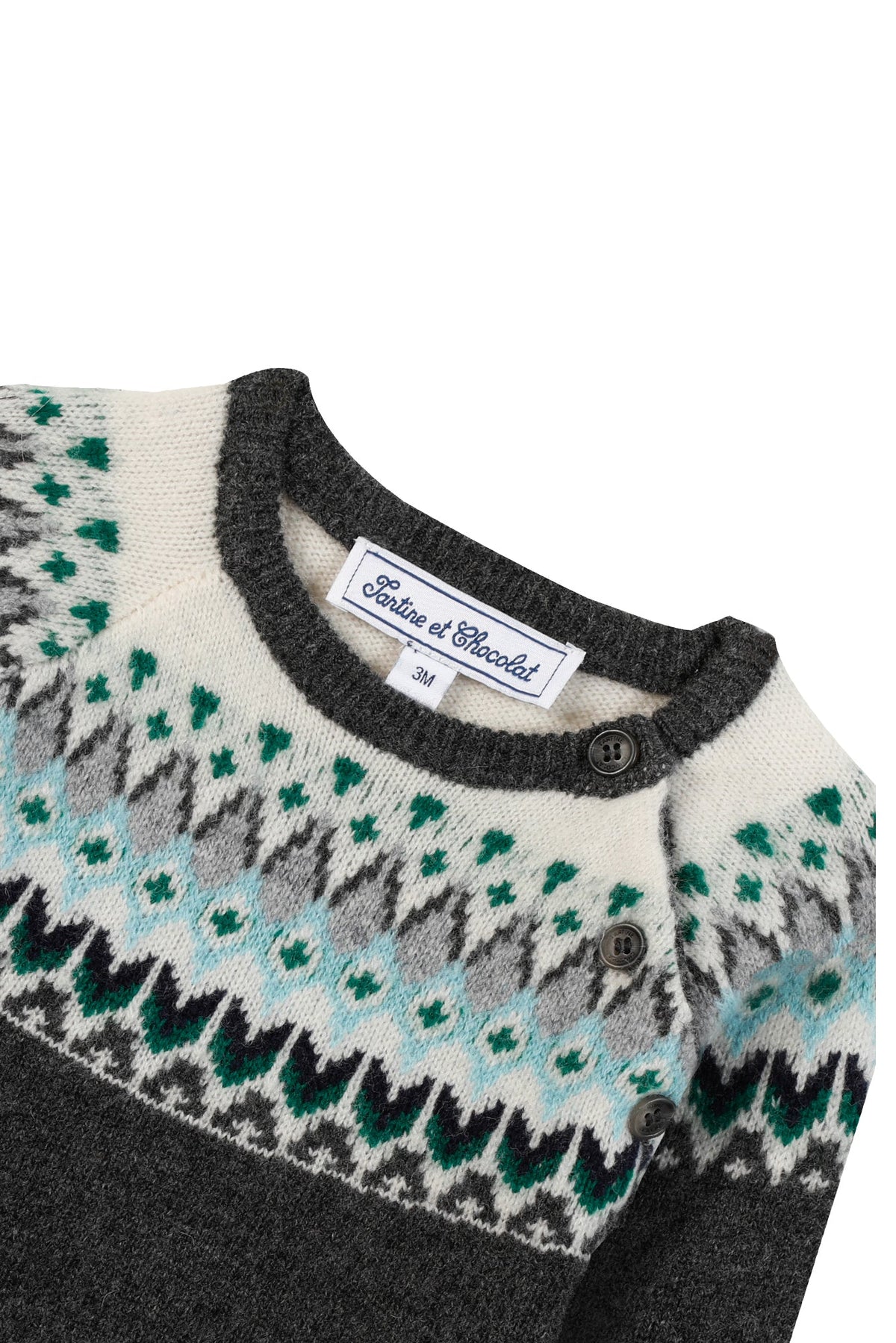 Pull Baby apprenti artiste en laine - Gris Anthracite Chiné