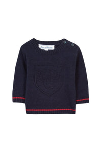 Pull Baby globe trotteur en laine - Marine