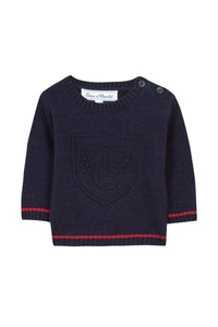 Pull Baby globe trotteur en laine - Marine