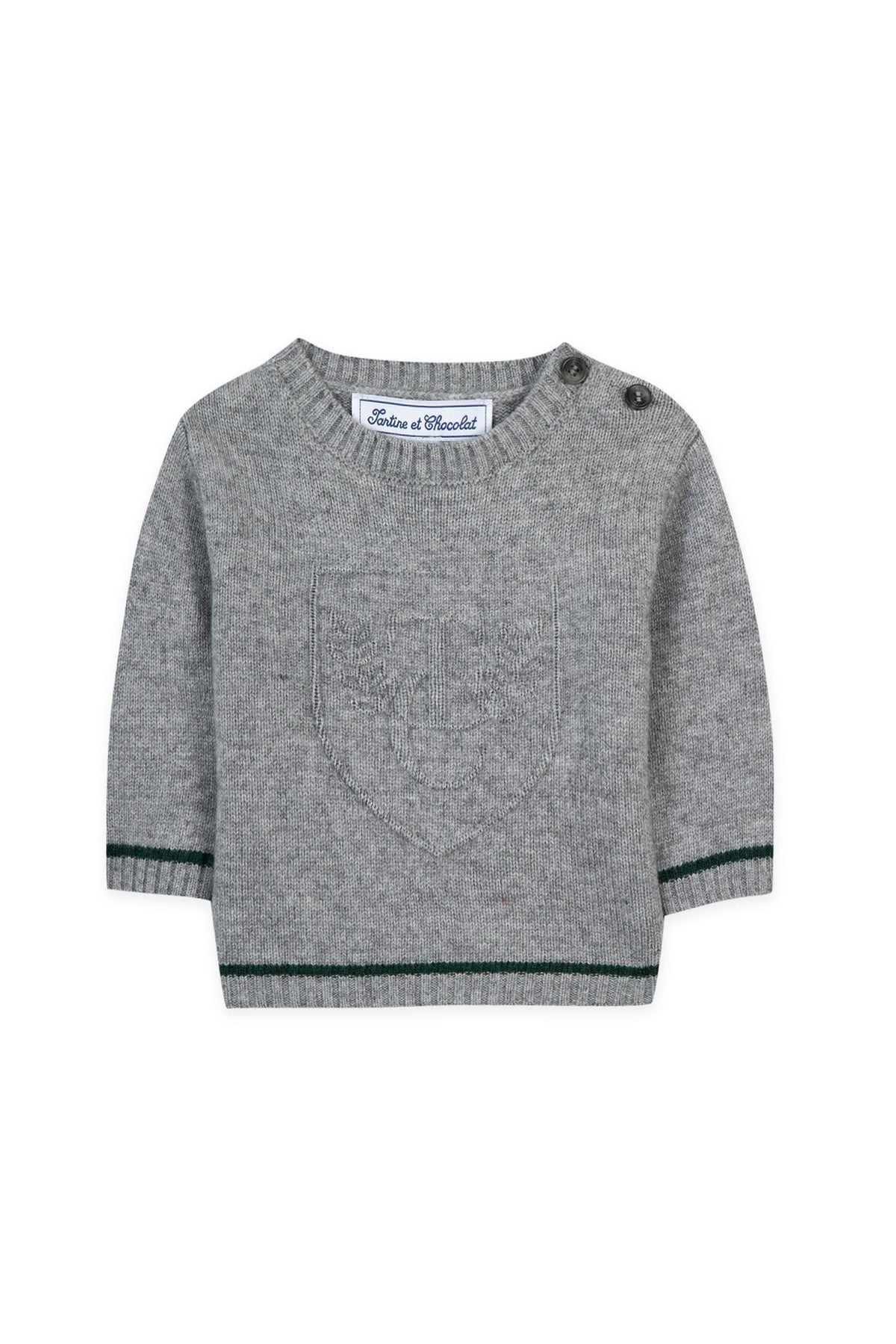 Pull Baby apprenti artiste en laine - Gris Chiné Moyen