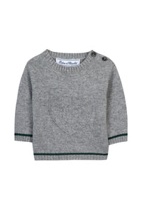 Pull Baby apprenti artiste en laine - Gris Chiné Moyen