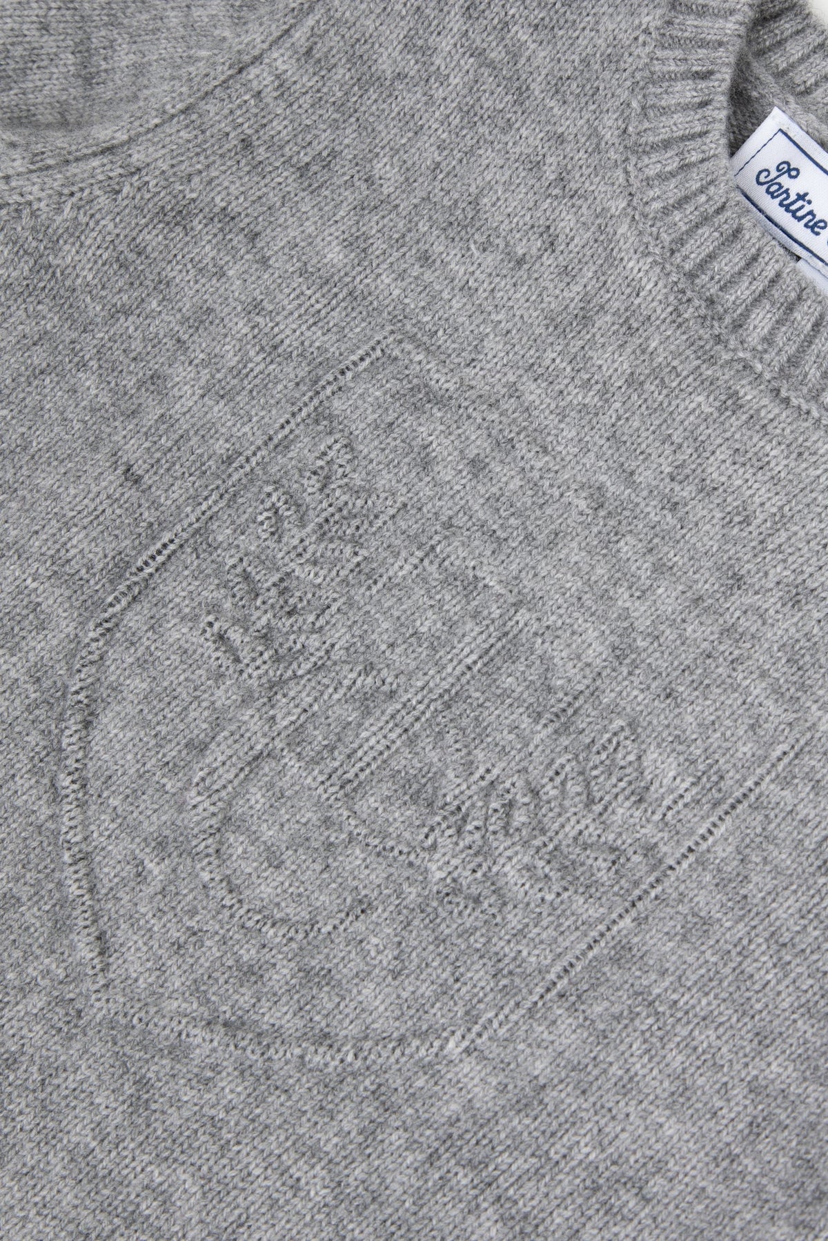 Pull Baby apprenti artiste en laine - Gris Chiné Moyen