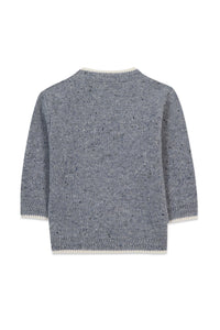 Pull Baby conquete arctique en laine - Bleu Grisé Chiné Moucheté