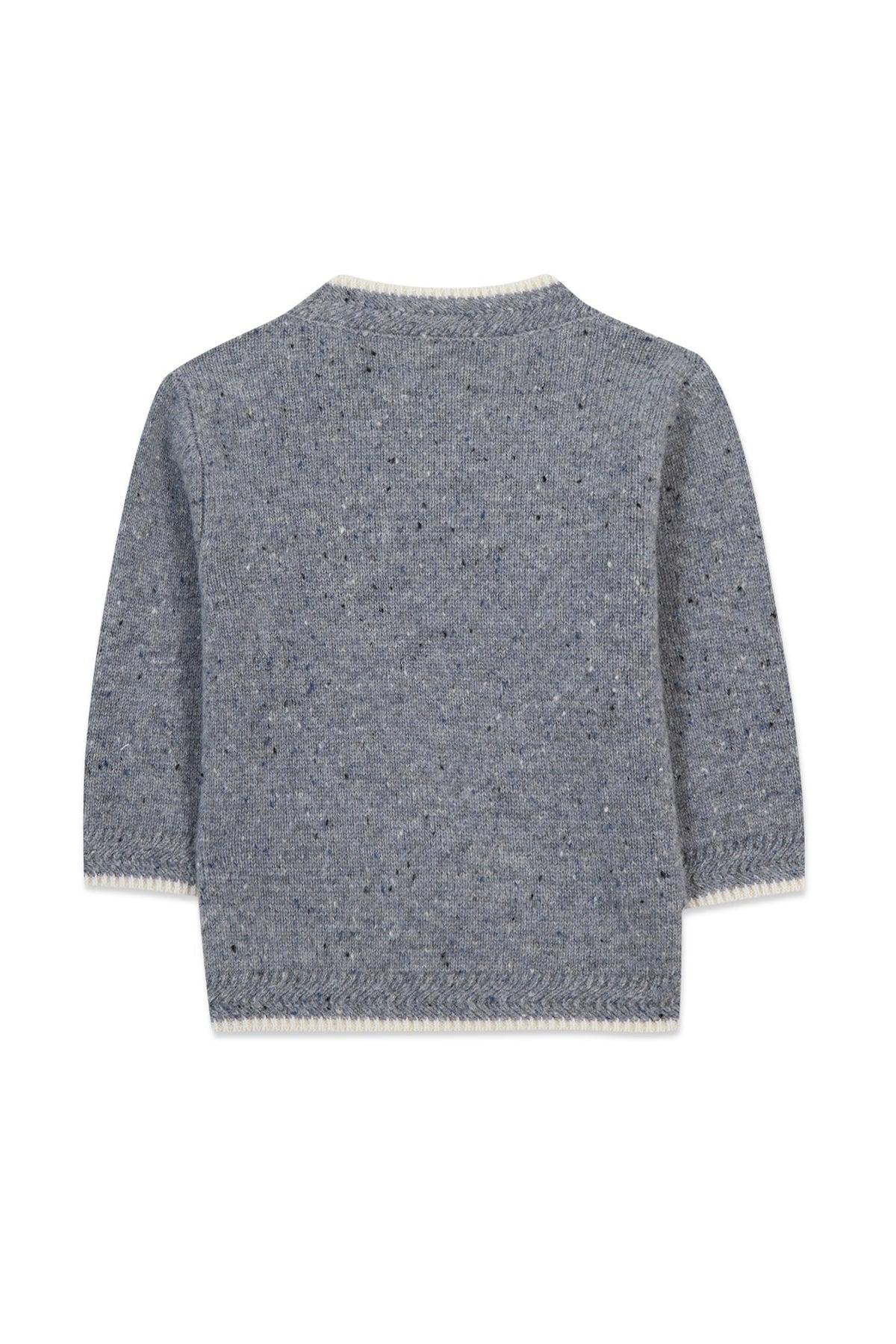 Pull Baby conquete arctique en laine - Bleu Grisé Chiné Moucheté