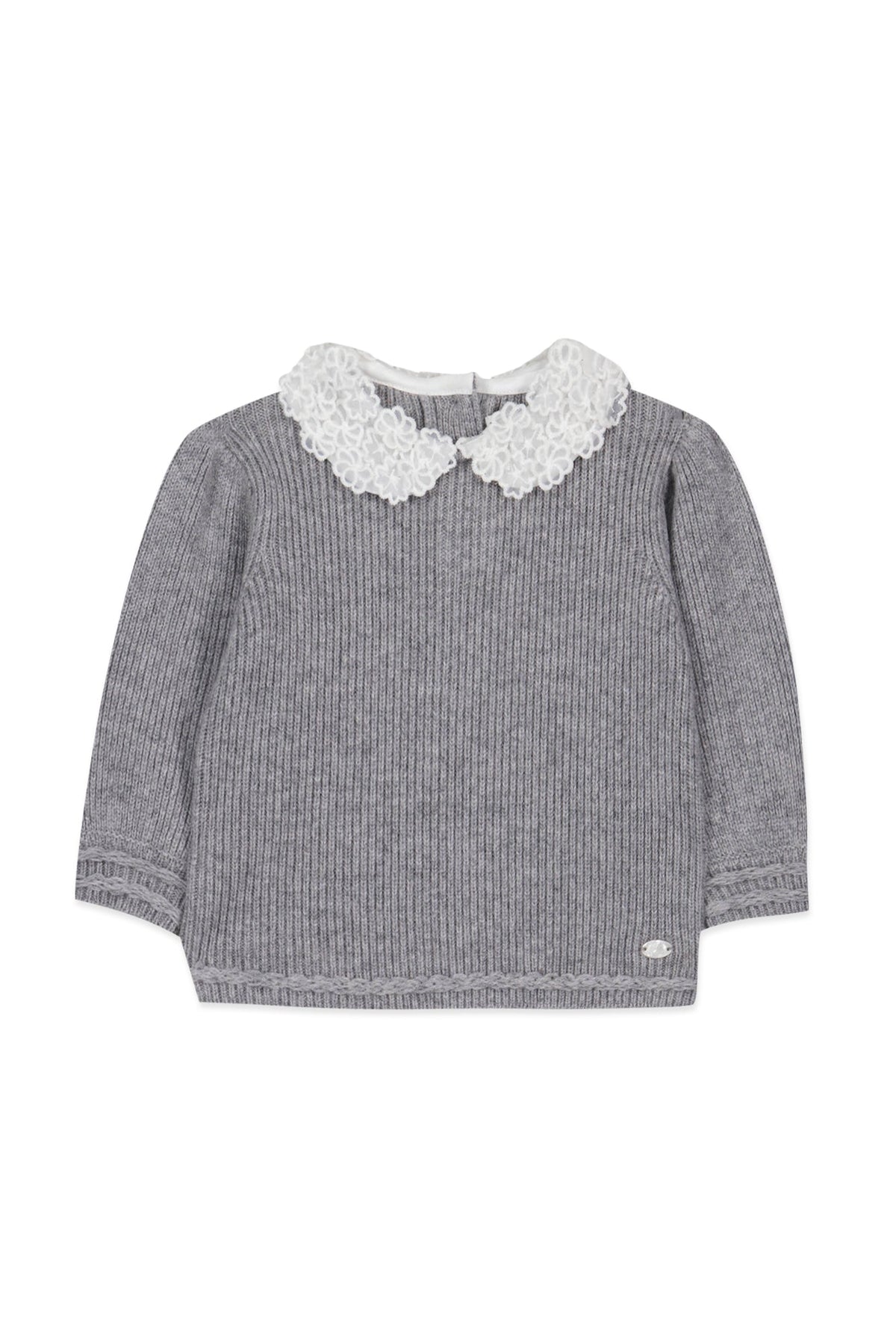 Pull Baby un air de campagne en laine - Gris Chiné Moyen
