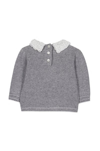 Pull Baby un air de campagne en laine - Gris Chiné Moyen