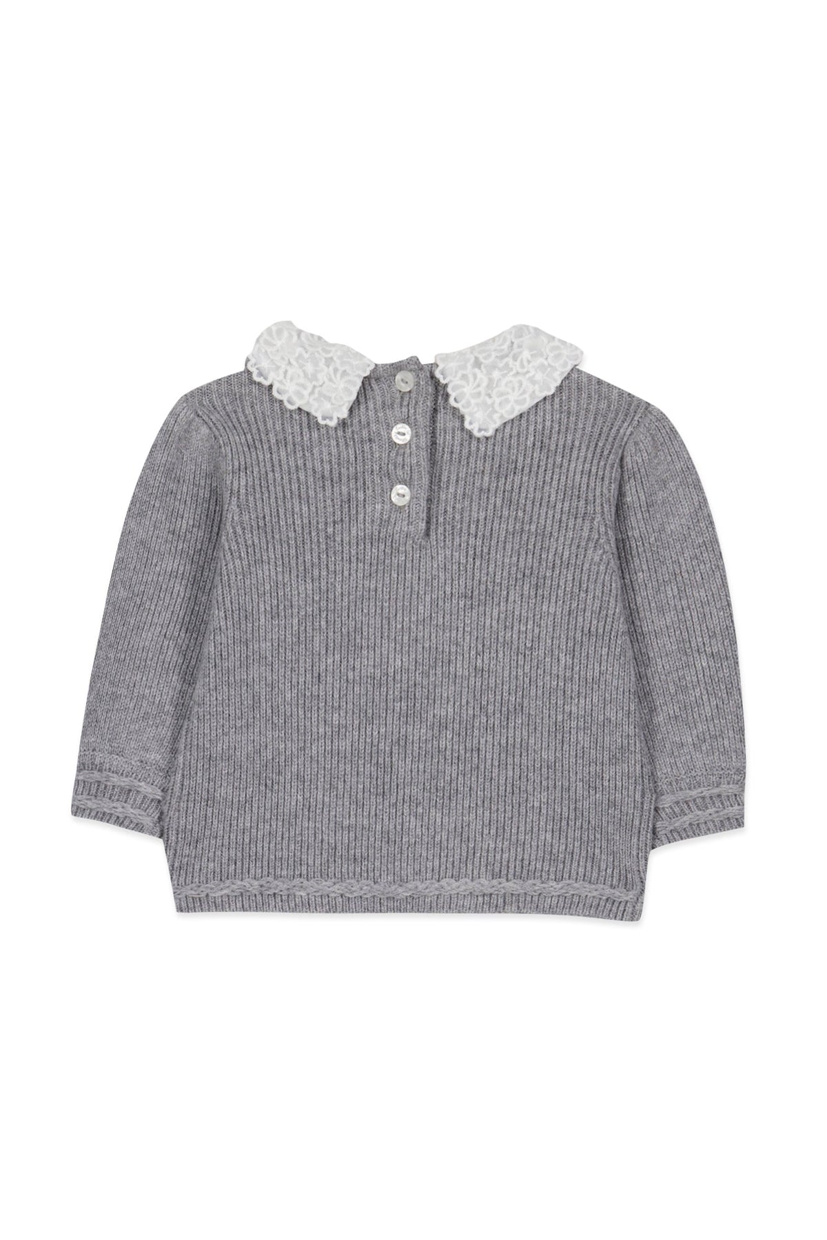 Pull Baby un air de campagne en laine - Gris Chiné Moyen