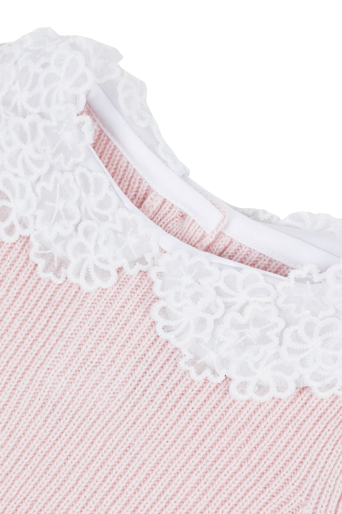 Pull Baby promenade romantique en laine - Rose Pâle