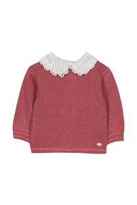 Pull Baby école buisssonnière en laine - Framboise Chiné