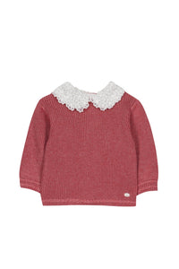 Pull Baby école buisssonnière en laine - Framboise Chiné