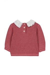Pull Baby école buisssonnière en laine - Framboise Chiné