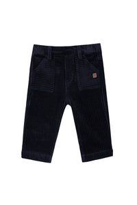 Pantalon globe trotteur en coton - Bleu marine
