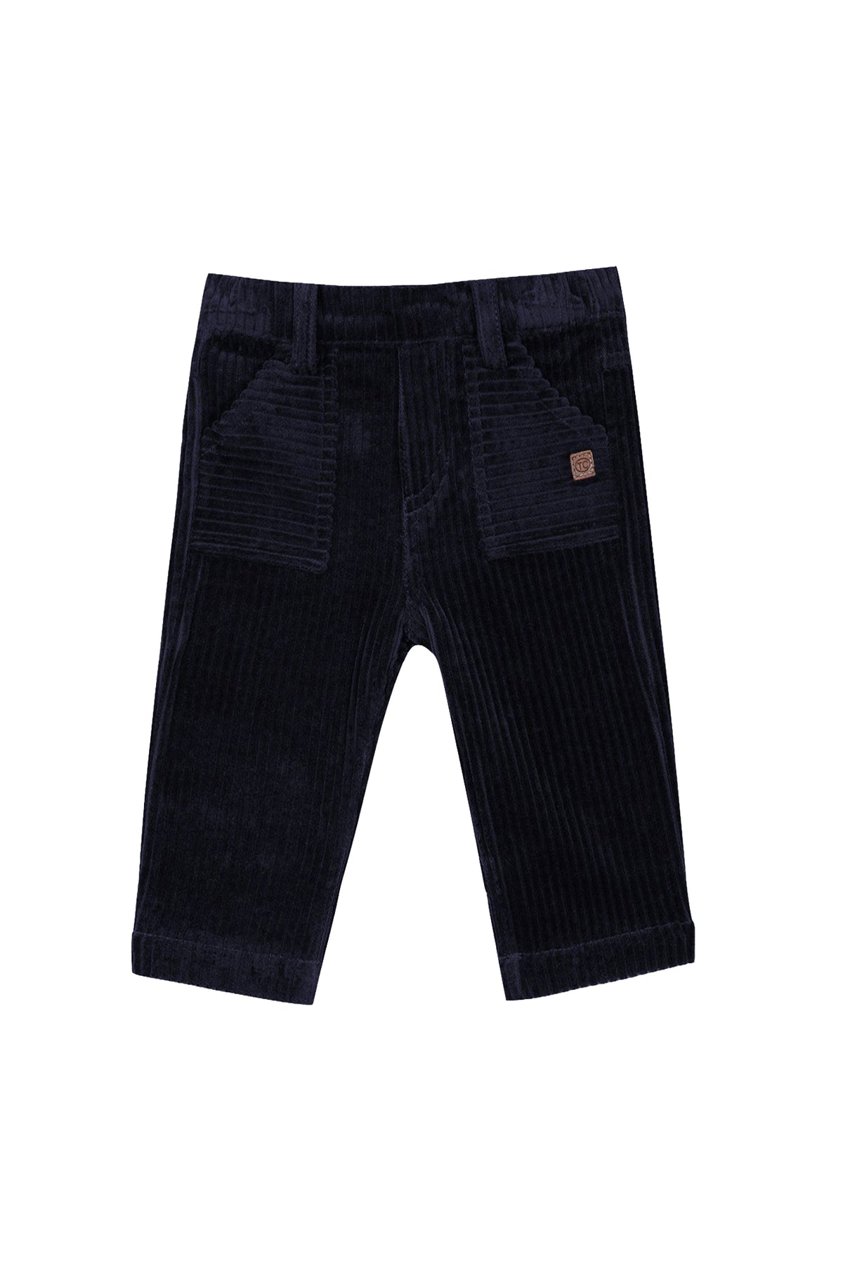 Pantalon globe trotteur en coton - Bleu marine