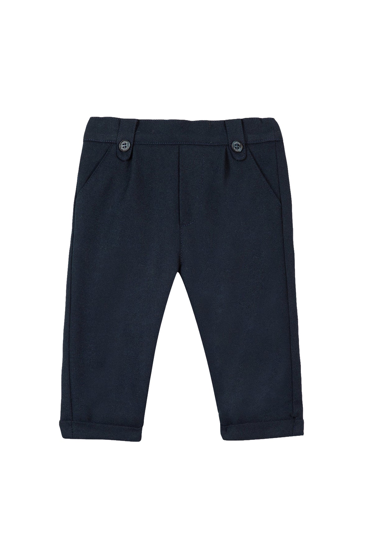 Pantalon à pattes boutonnées - Bleu marine