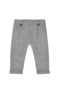 Pantalon à pattes boutonnées - Gris chiné