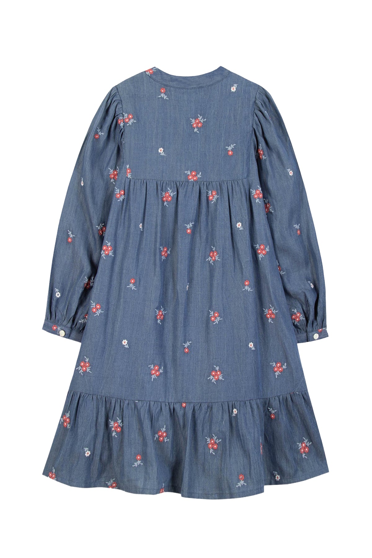 Robe à plastron fleuri - Denim