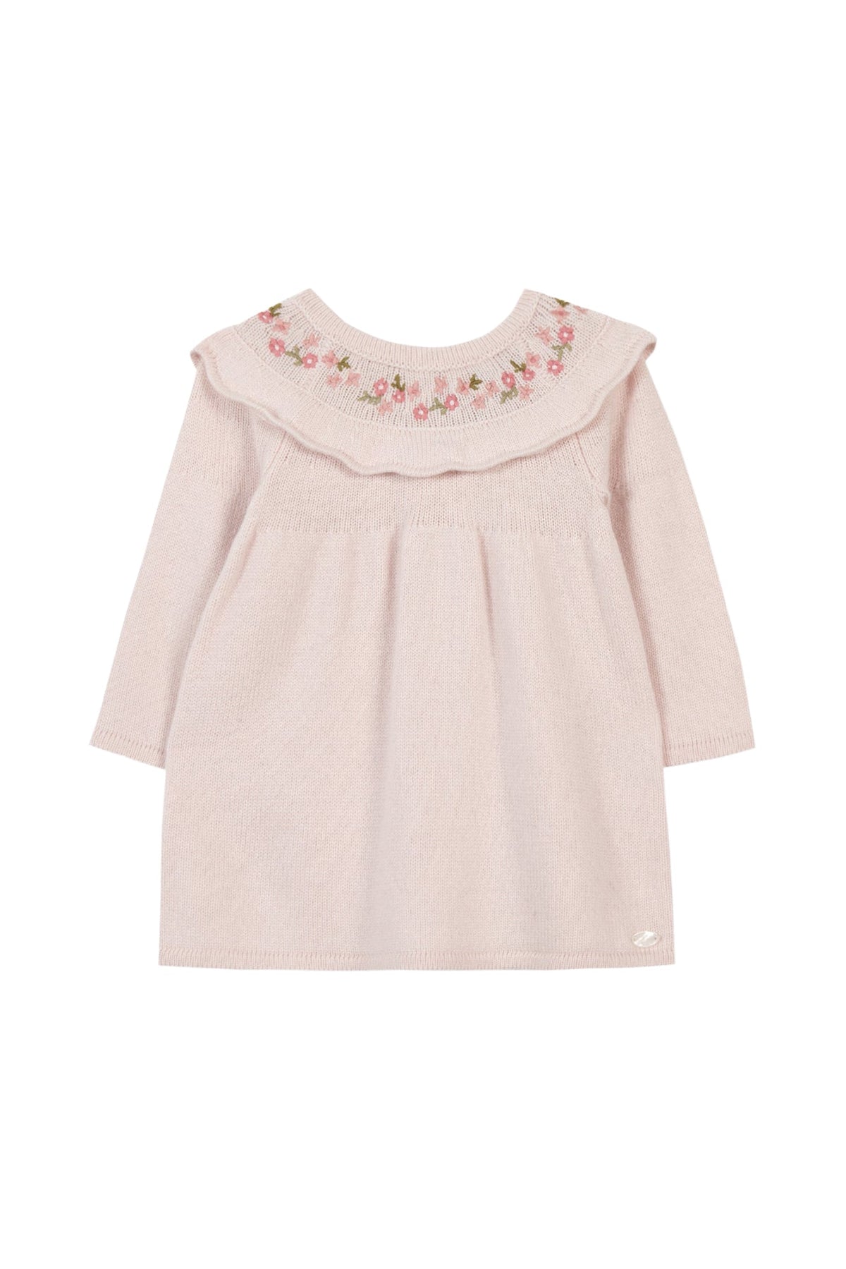 Robe Baby promenade romantique en laine - Rose Pâle