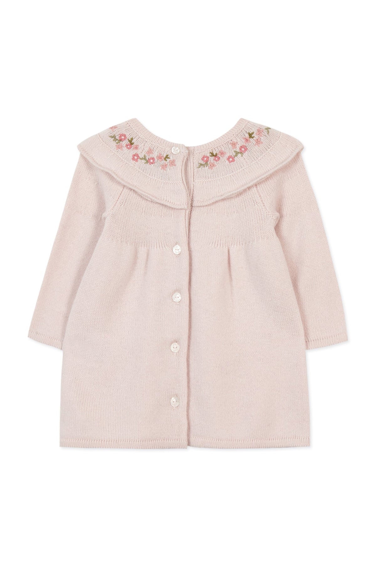Robe Baby promenade romantique en laine - Rose Pâle