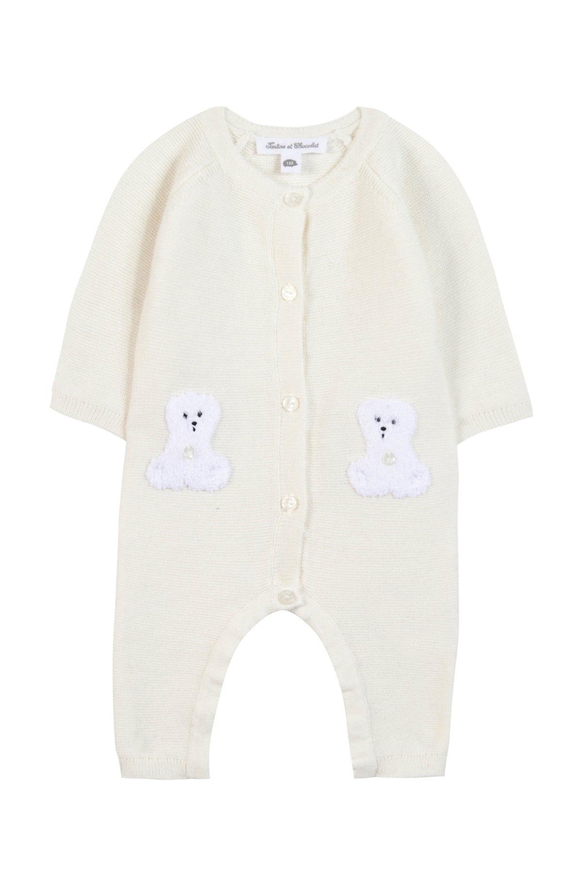 Pull - Ecru broderie mouton